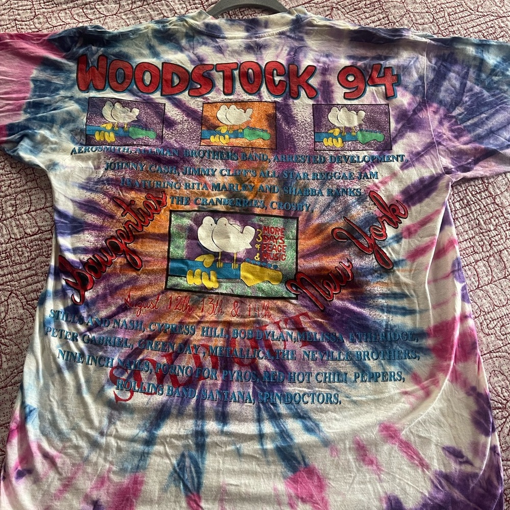 Vintage Bootleg Woodstock 1994 Tie-Dye Tee NWOT